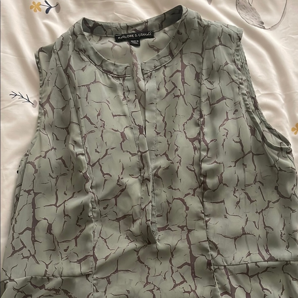 Gray Patterned Sleeveless Top